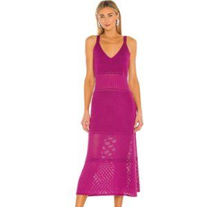 Alexis Rozanna Crochet Knit MIDI Maxi Dress in Fuchsia Pink Revolve